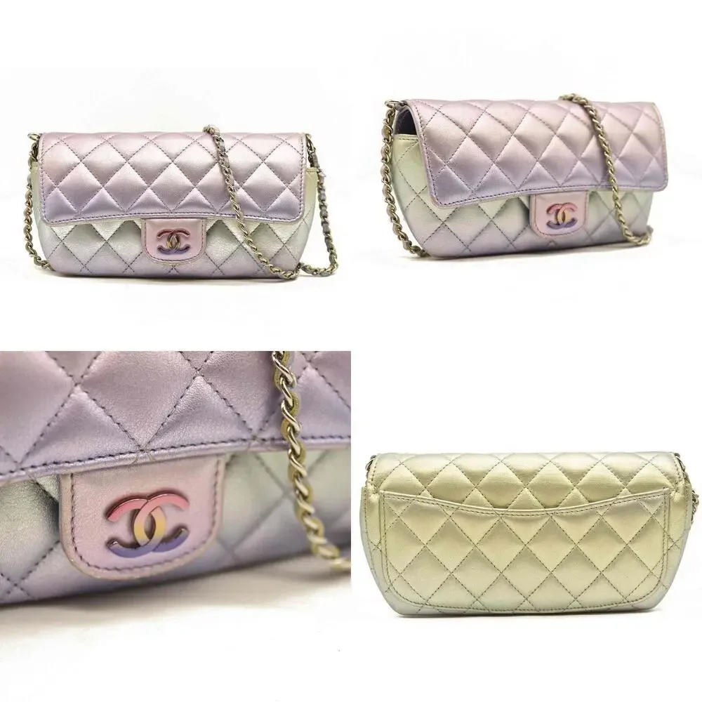 Chanel Gradient Metallic Calfskin Quilted Glasses Case
